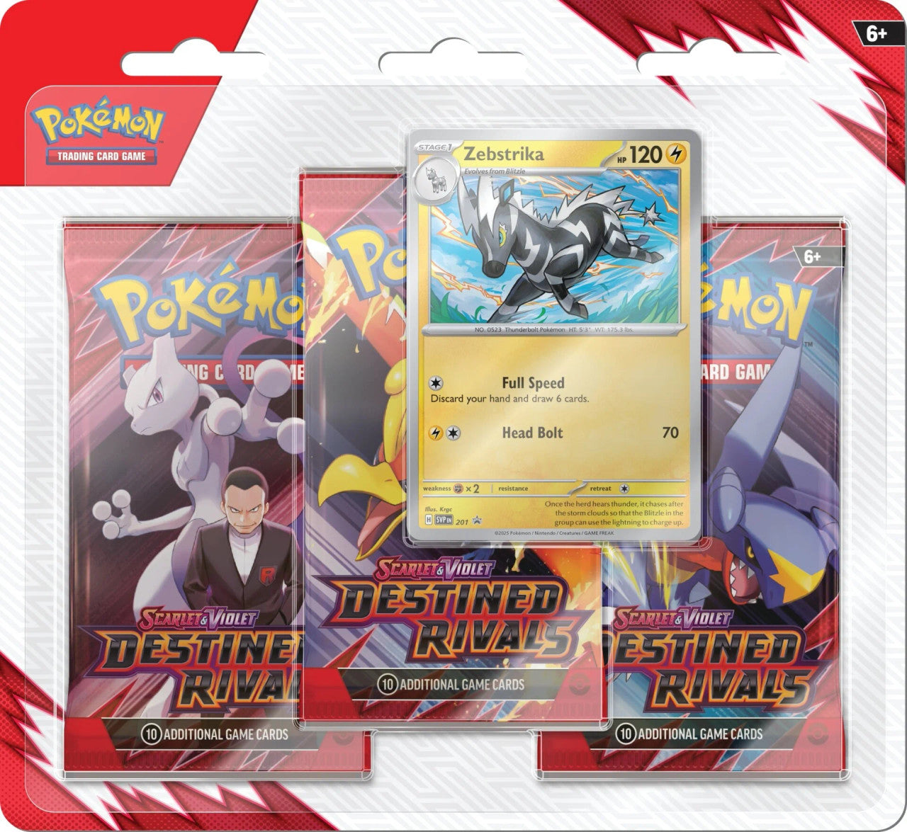 Pokémon Scarlet & Violet Destined Rivals 3 Pack Blister - Zebstrika