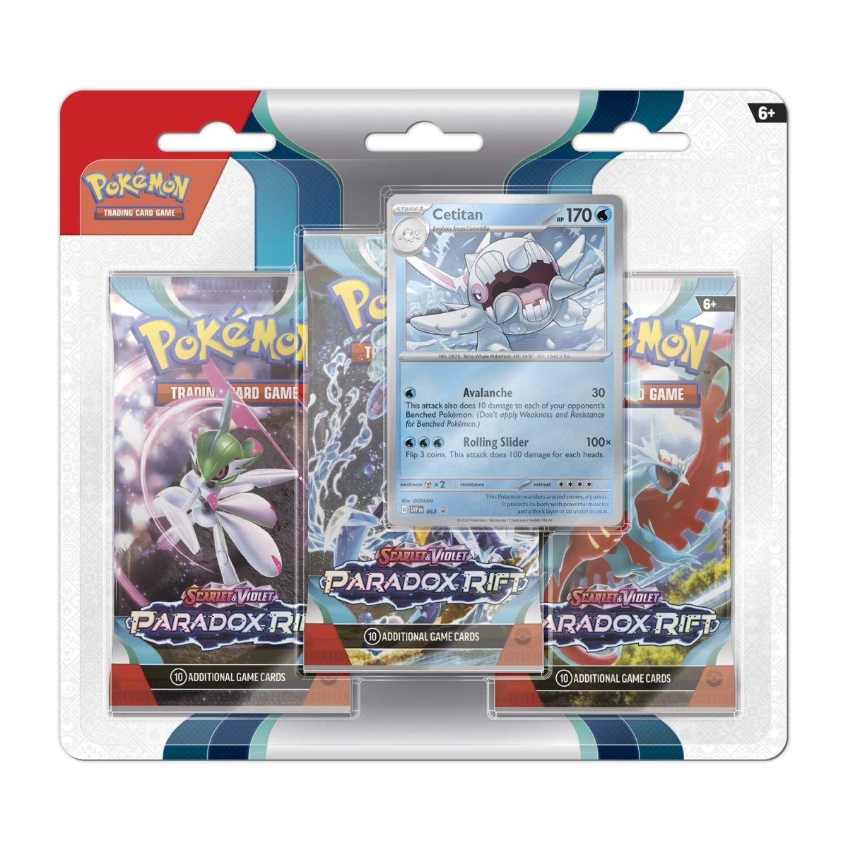 Pokémon Scarlet & Violet Paradox Rift 3 Pack Blister - Cetitan