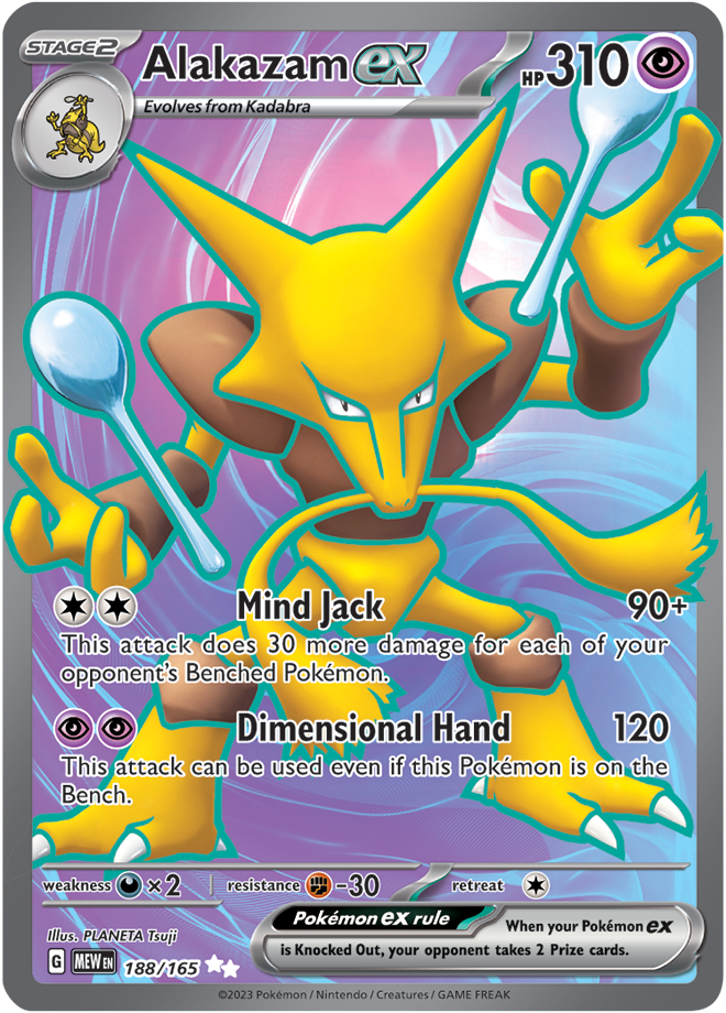 Scarlet & Violet 151 #188/165 Alakazam ex (Full Art)