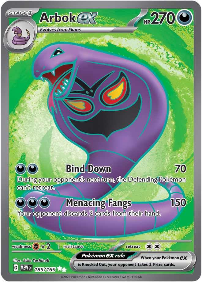 Scarlet & Violet 151 #185/165 Arbok ex (Full Art)