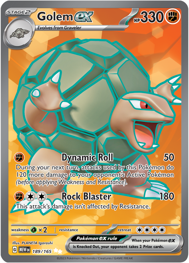 Scarlet & Violet 151 #189/165 Golem ex (Full Art)