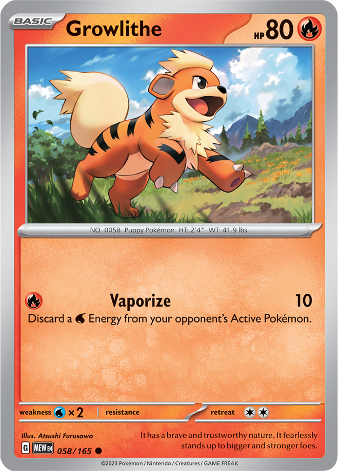 Scarlet & Violet 151 #058/165 Growlithe (Standard)
