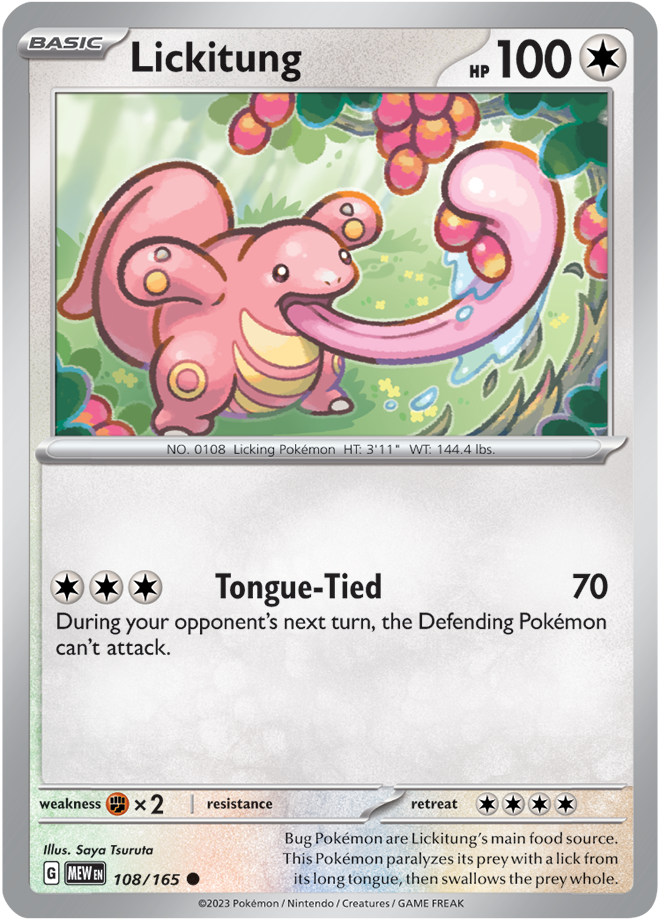 Scarlet & Violet 151 #108/165 Lickitung (Standard)