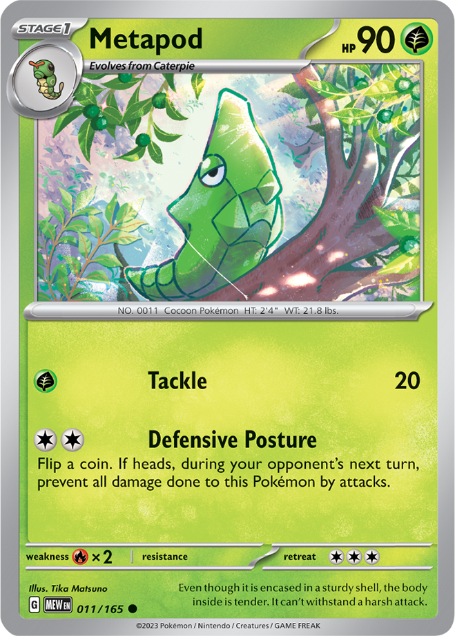 Scarlet & Violet 151 #011/165 Metapod (Standard)
