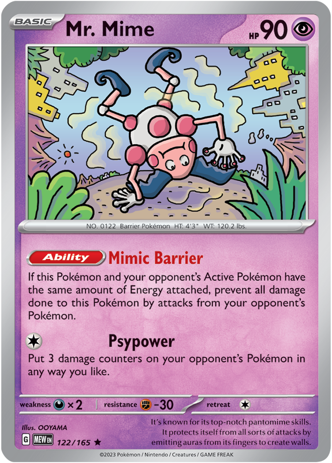 Scarlet & Violet 151 #122/165 Mr. Mime (Holo)