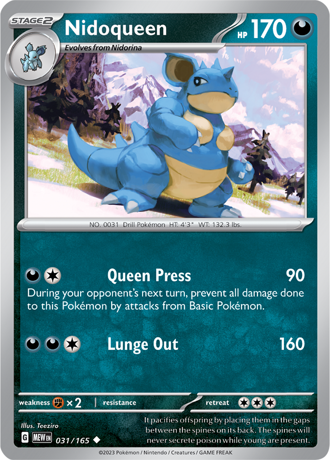 Scarlet & Violet 151 #031/165 Nidoqueen (Standard)