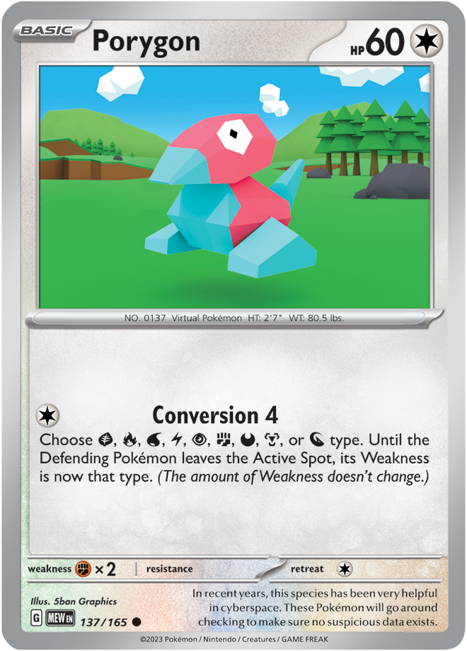 Scarlet & Violet 151 #137/165 Porygon (Standard)