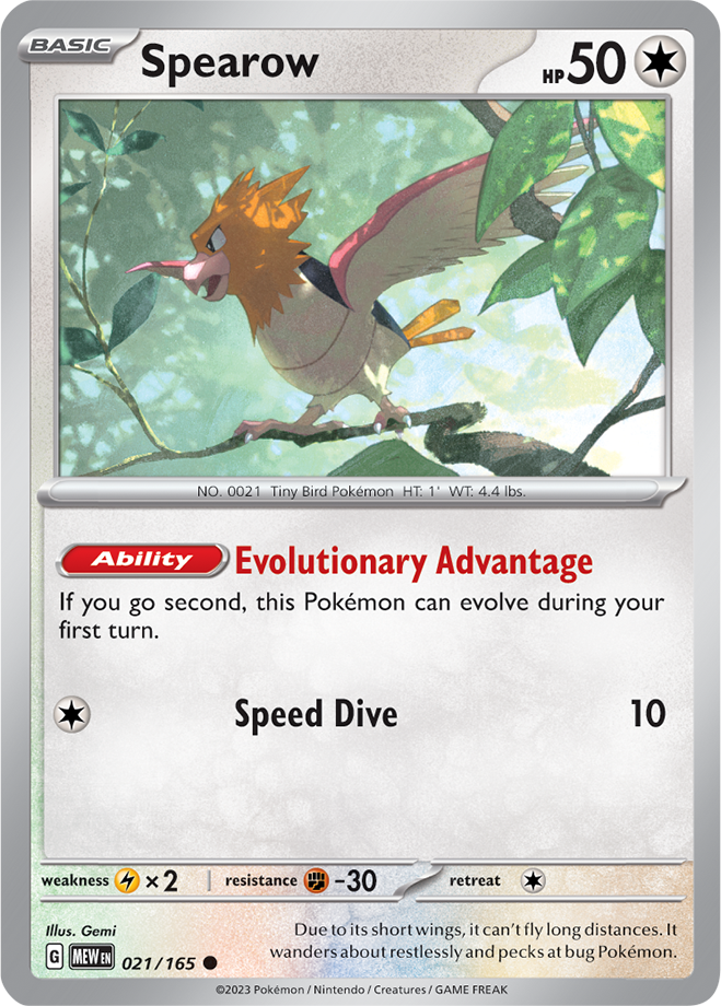 Scarlet & Violet 151 #021/165 Spearow (Standard)