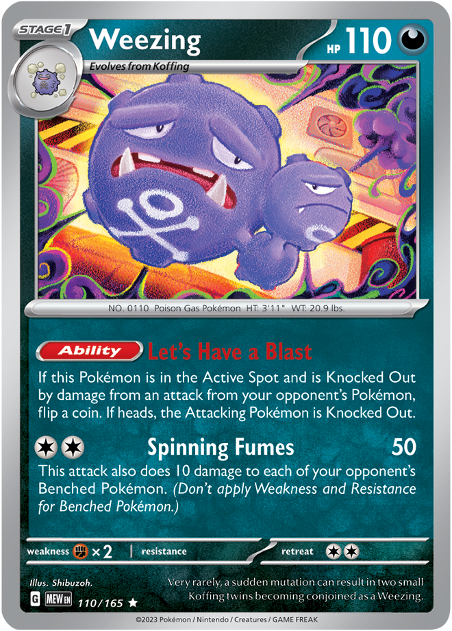 Scarlet & Violet 151 #110/165 Weezing (Holo)