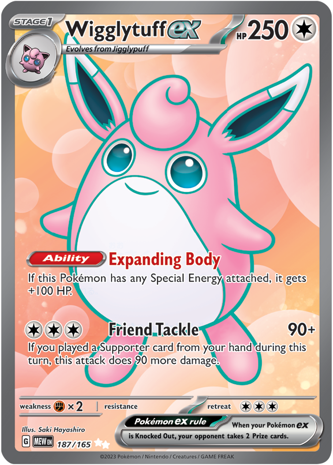 Scarlet & Violet 151 #187/165 Wigglytuff ex (Full Art)