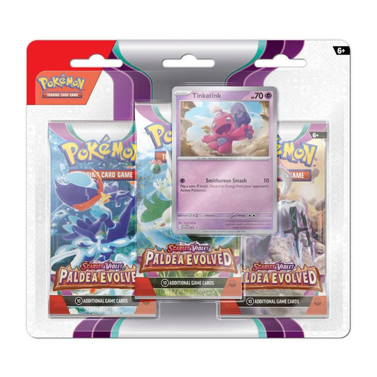 Pokémon Scarlet & Violet Paldea Evolved 3 Pack Blister - Tinkatink