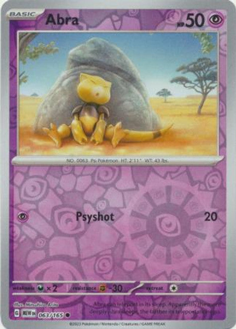 Scarlet & Violet 151 #063/165 Abra (Reverse Holo)
