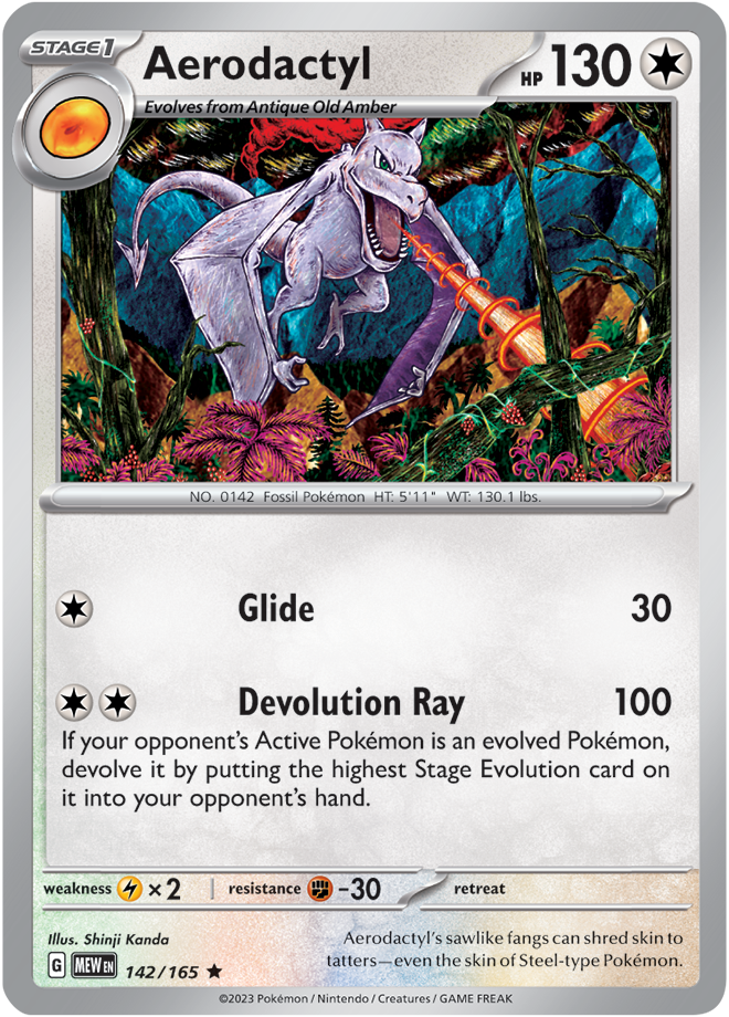 Scarlet & Violet 151 #142/165 Aerodactyl (Holo)