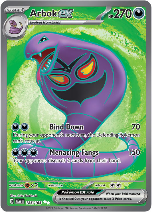 Scarlet & Violet 151 #185/165 Arbok ex (Full Art)
