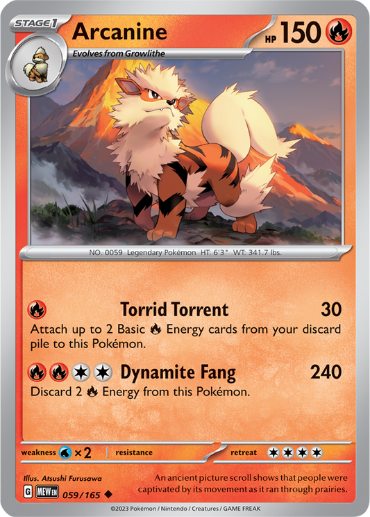 Scarlet & Violet 151 #059/165 Arcanine (Standard)