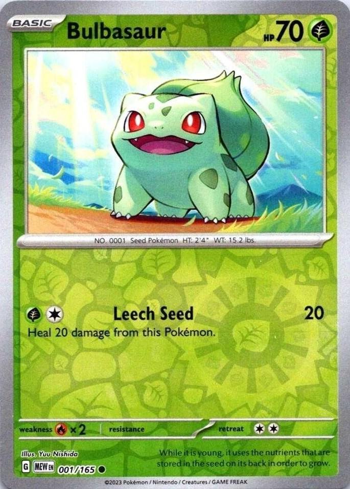 Scarlet & Violet 151 #001/165 Bulbasaur (Reverse Holo)