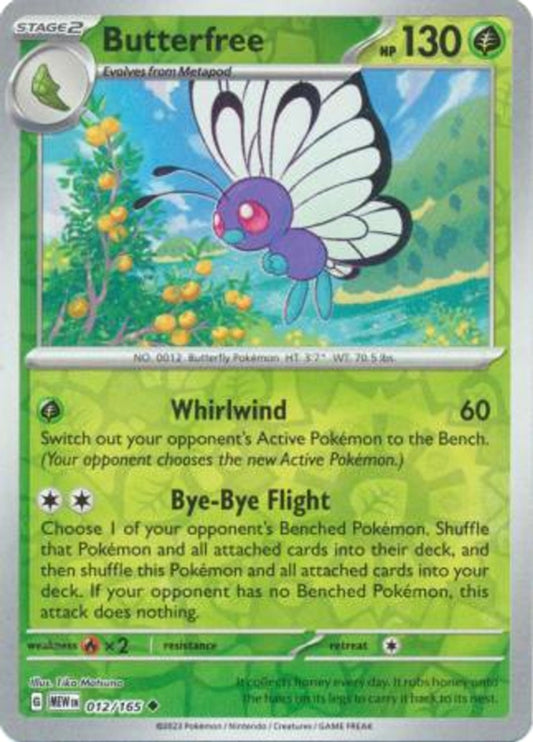 Scarlet & Violet 151 #012/165 Butterfree (Reverse Holo)