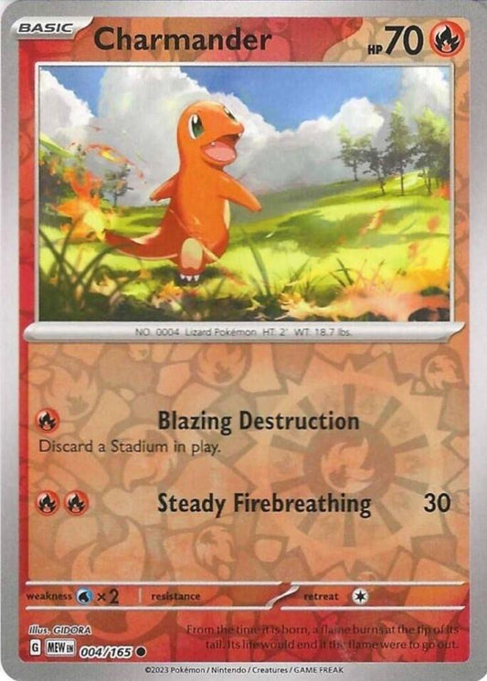 Scarlet & Violet 151 #004/165 Charmander (Reverse Holo)