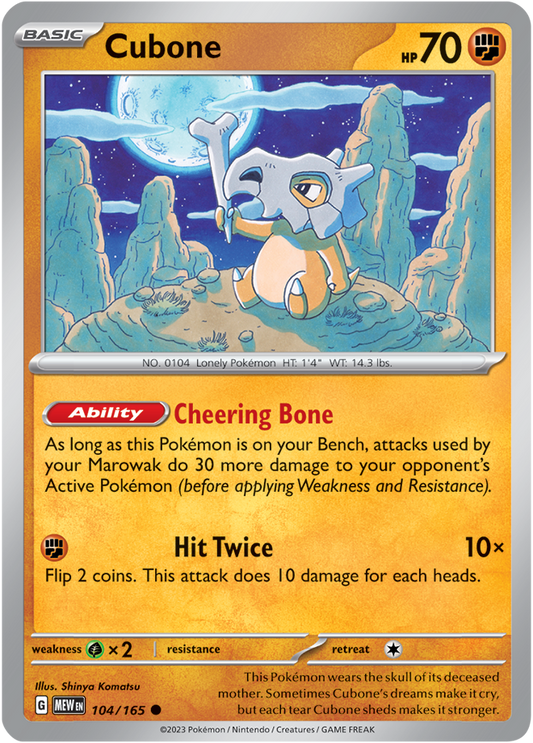 Scarlet & Violet 151 #104/165 Cubone (Standard)