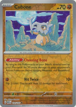 Scarlet & Violet 151 #104/165 Cubone (Reverse Holo)