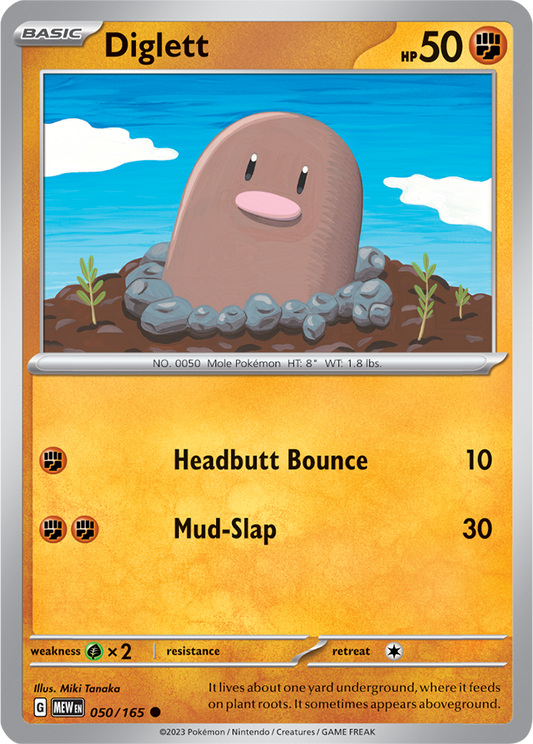 Scarlet & Violet 151 #050/165 Diglett (Standard)