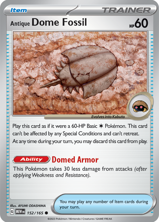 Scarlet & Violet 151 #152/165 Dome Fossil (Standard)