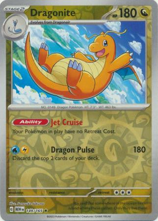 Scarlet & Violet 151 #149/165 Dragonite (Reverse Holo)