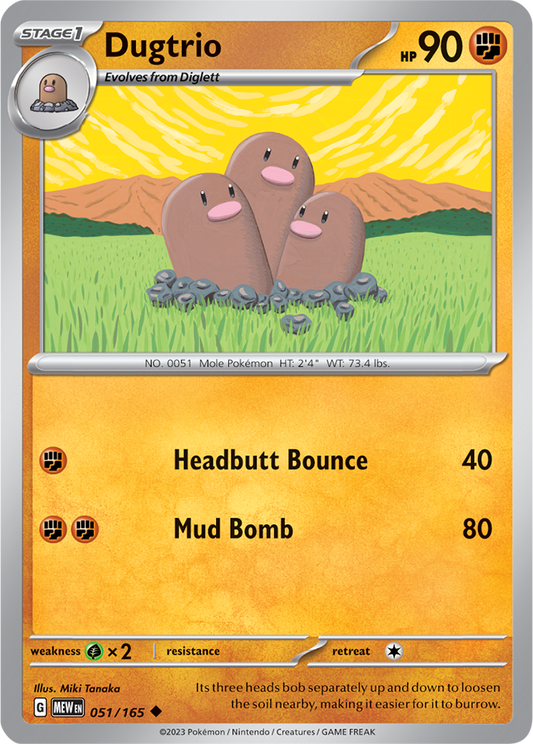 Scarlet & Violet 151 #051/165 Dugtrio (Standard)