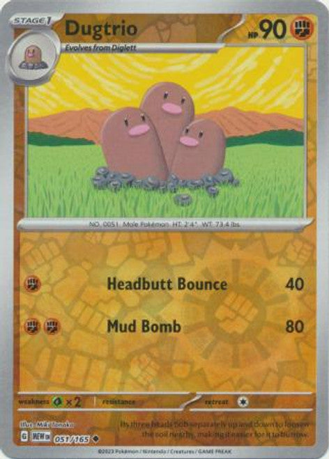 Scarlet & Violet 151 #051/165 Dugtrio (Reverse Holo)