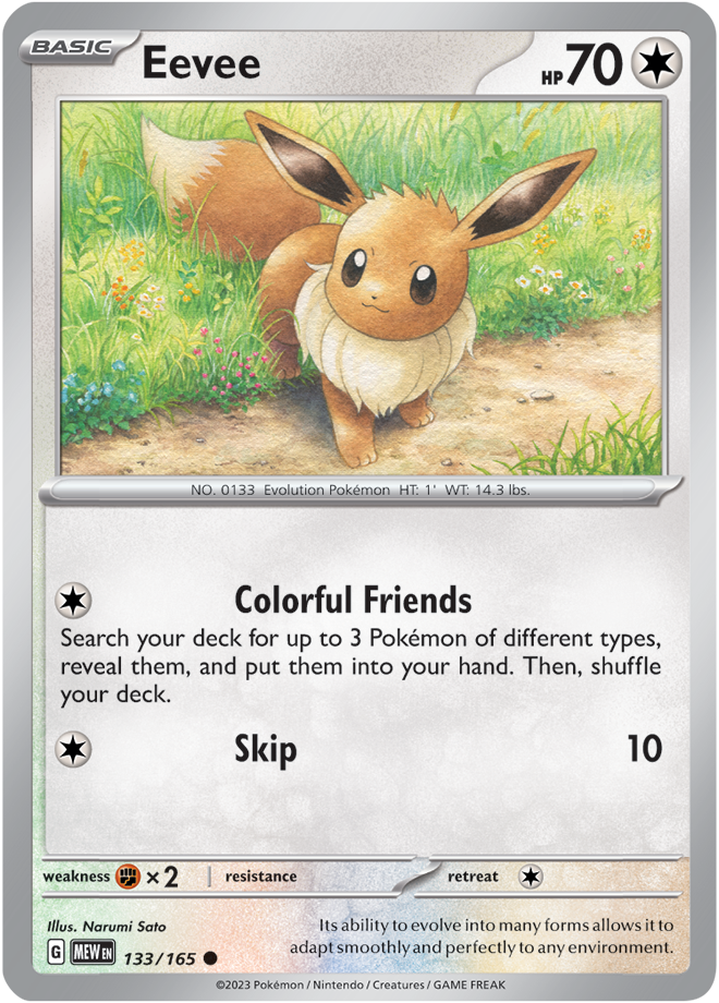 Scarlet & Violet 151 #133/165 Eevee (Standard)
