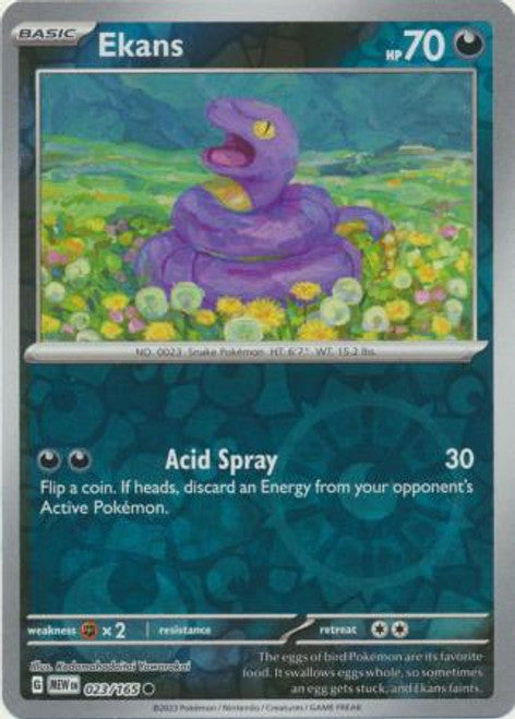 Scarlet & Violet 151 #023/165 Ekans (Reverse Holo)