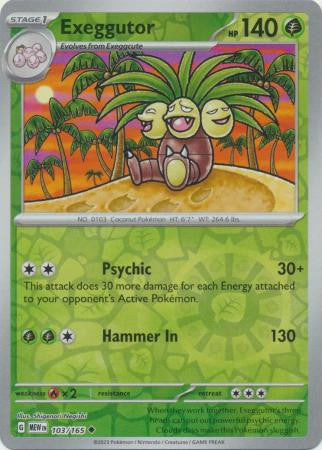 Scarlet & Violet 151 #103/165 Exeggutor (Reverse Holo)