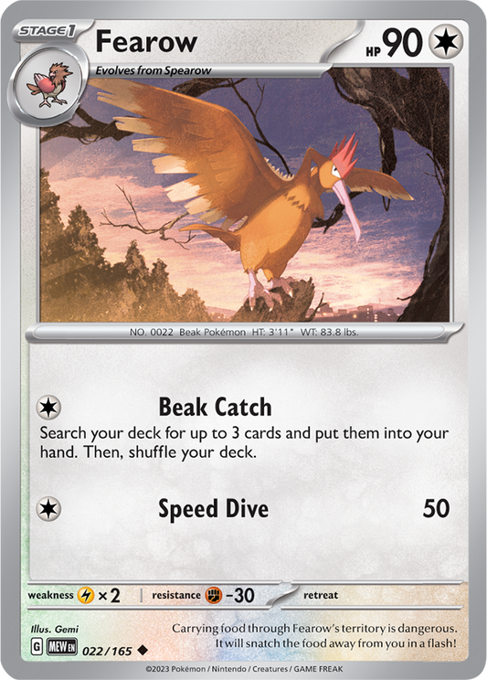 Scarlet & Violet 151 #022/165 Fearow (Standard)