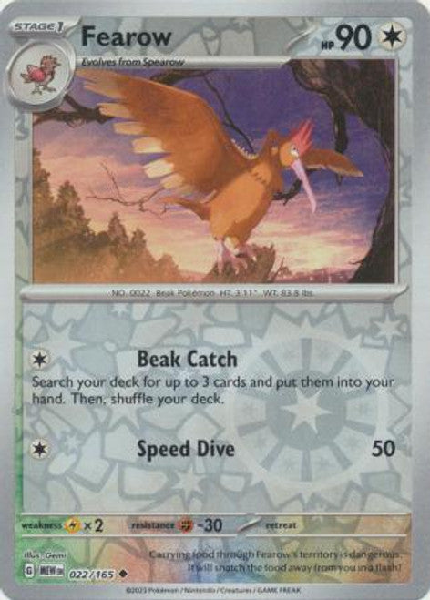 Scarlet & Violet 151 #022/165 Fearow (Reverse Holo)