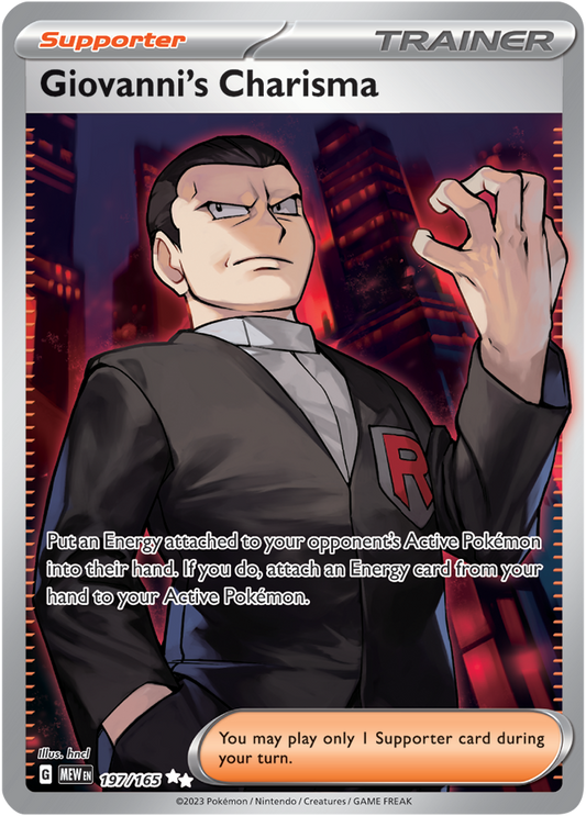 Scarlet & Violet 151 #197/165 Giovanni's Charisma (Full Art)
