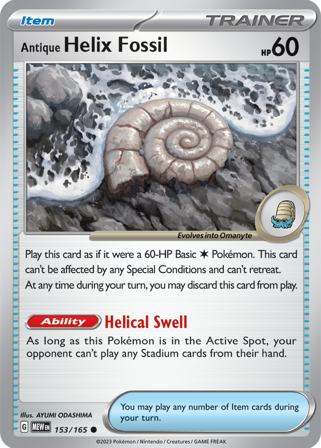 Scarlet & Violet 151 #153/165 Helix Fossil (Standard)