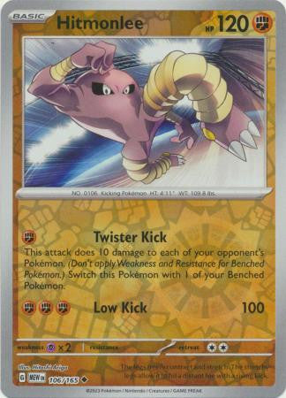 Scarlet & Violet 151 #106/165 Hitmonlee (Reverse Holo)