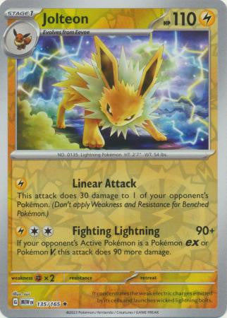 Scarlet & Violet 151 #135/165 Jolteon (Reverse Holo)