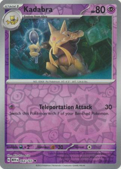 Scarlet & Violet 151 #064/165 Kadabra (Reverse Holo)