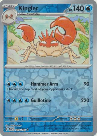 Scarlet & Violet 151 #099/165 Kingler (Reverse Holo)