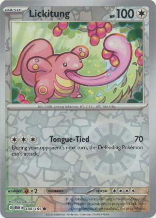 Scarlet & Violet 151 #108/165 Lickitung (Reverse Holo)