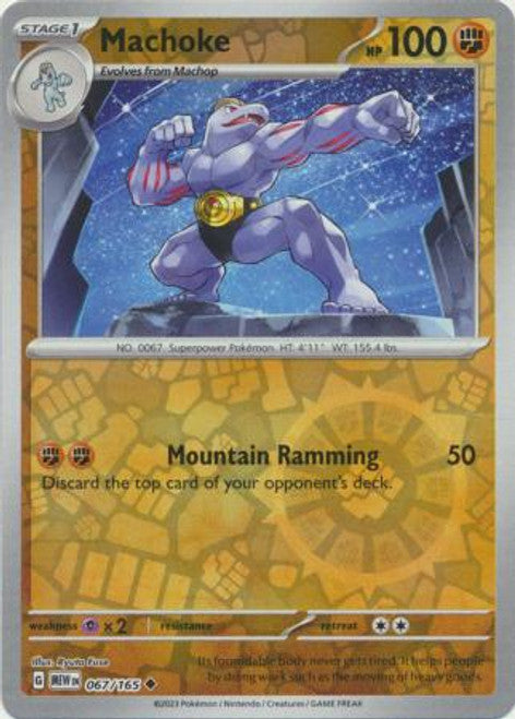 Scarlet & Violet 151 #067/165 Machoke (Reverse Holo)