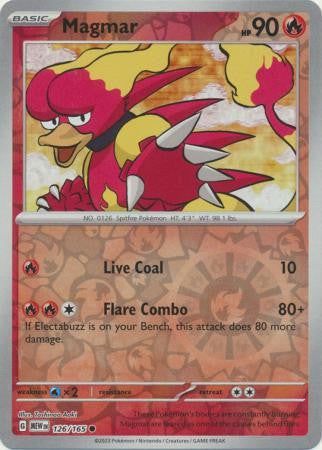 Scarlet & Violet 151 #126/165 Magmar (Reverse Holo)