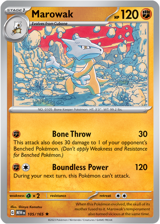 Scarlet & Violet 151 #105/165 Marowak (Holo)
