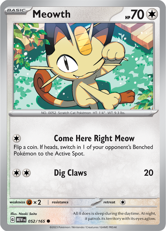 Scarlet & Violet 151 #052/165 Meowth (Standard)