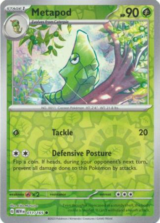 Scarlet & Violet 151 #011/165 Metapod (Reverse Holo)