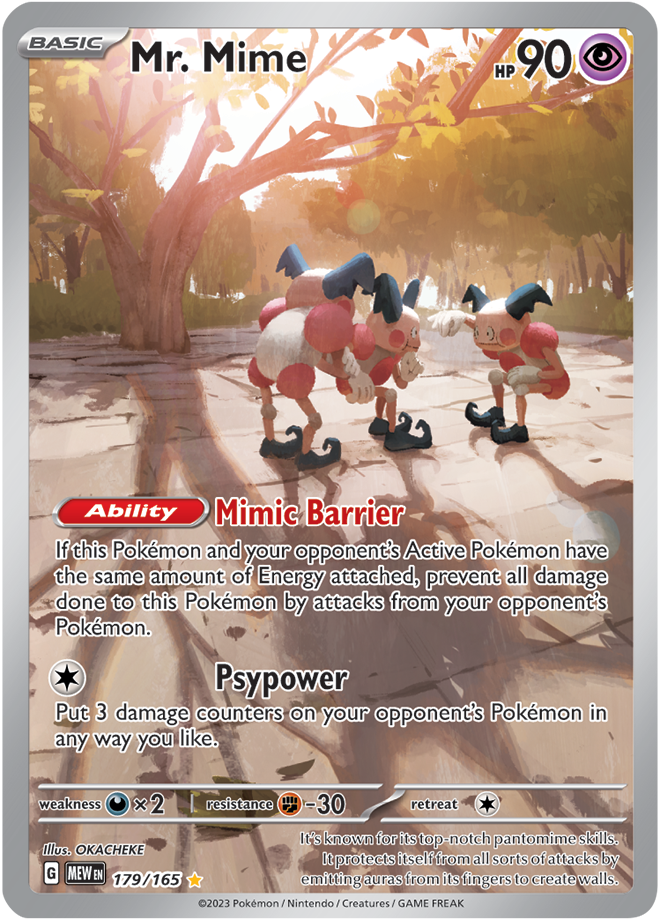 Scarlet & Violet 151 #179/165 Mr. Mime (Illustration Rare)
