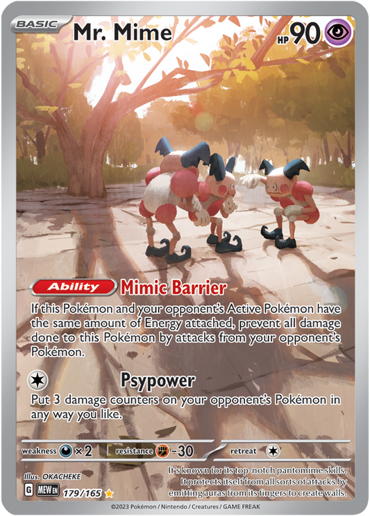 Scarlet & Violet 151 #179/165 Mr. Mime (Illustration Rare)