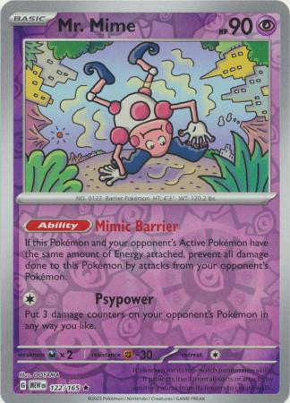 Scarlet & Violet 151 #122/165 Mr. Mime (Reverse Holo)