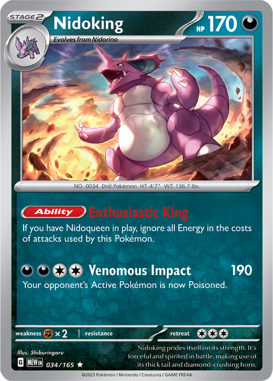 Scarlet & Violet 151 #034/165 Nidoking (Holo)